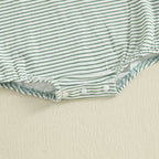 Lioraitiin Baby Boys Rompers Letter Animals Embroidery Stripe O-Neck
