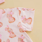 Lioraitiin 0-18M Baby Girl Easter Outfit Short Sleeve Crew Neck