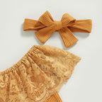 Lioraitiin 0-24M Infant Baby Girls 3Pcs Pants Set Sleeveless Lace