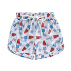 Lioraitiin Toddler Boy 4th of July Swim Trunks with Drawstring Ice