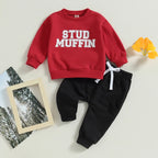 Lioraitiin 0-3Years Baby Boy Girl 2Pcs Outfit Letter Print Long