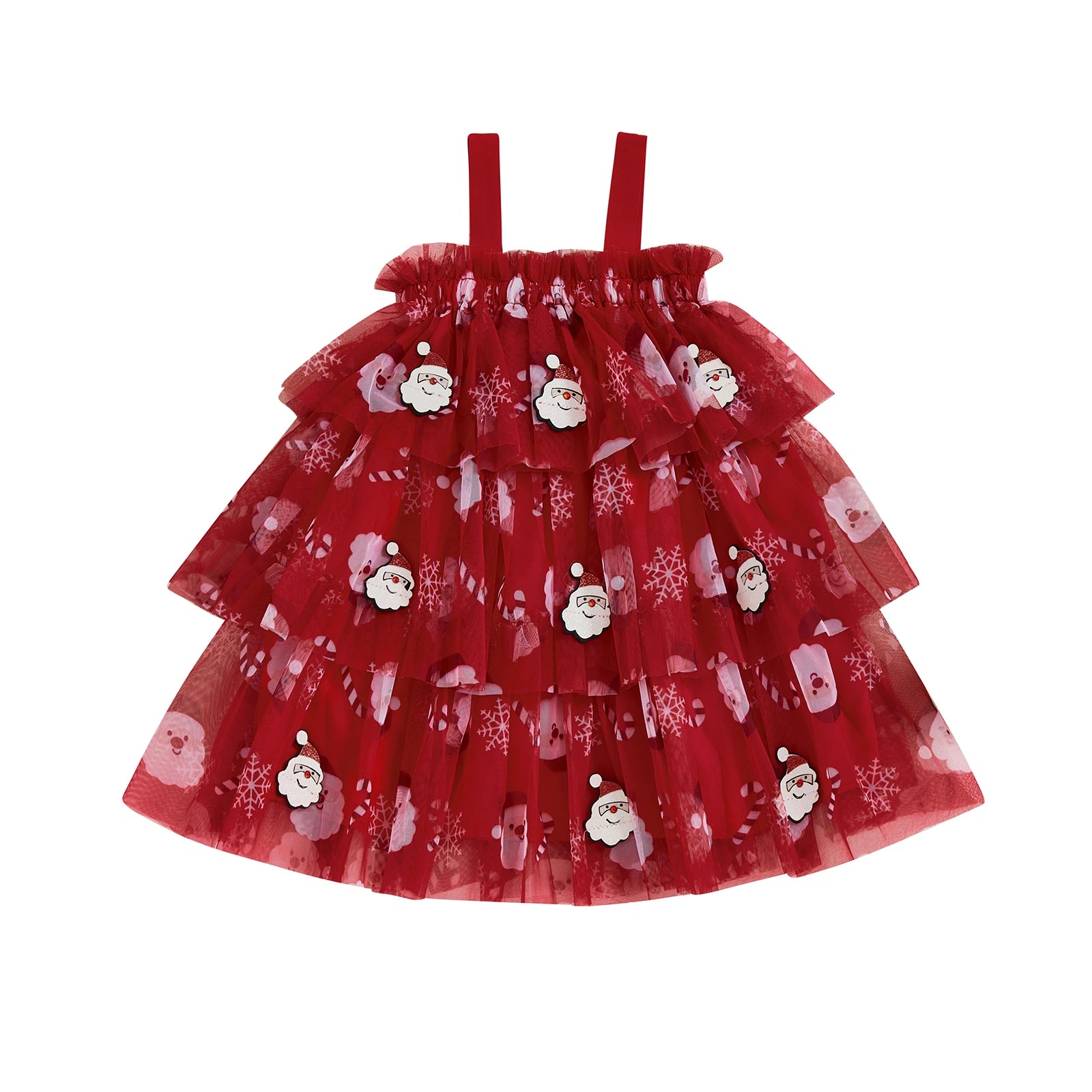 Lioraitiin Toddler Baby Girl Christmas Dress Santa Claus Print