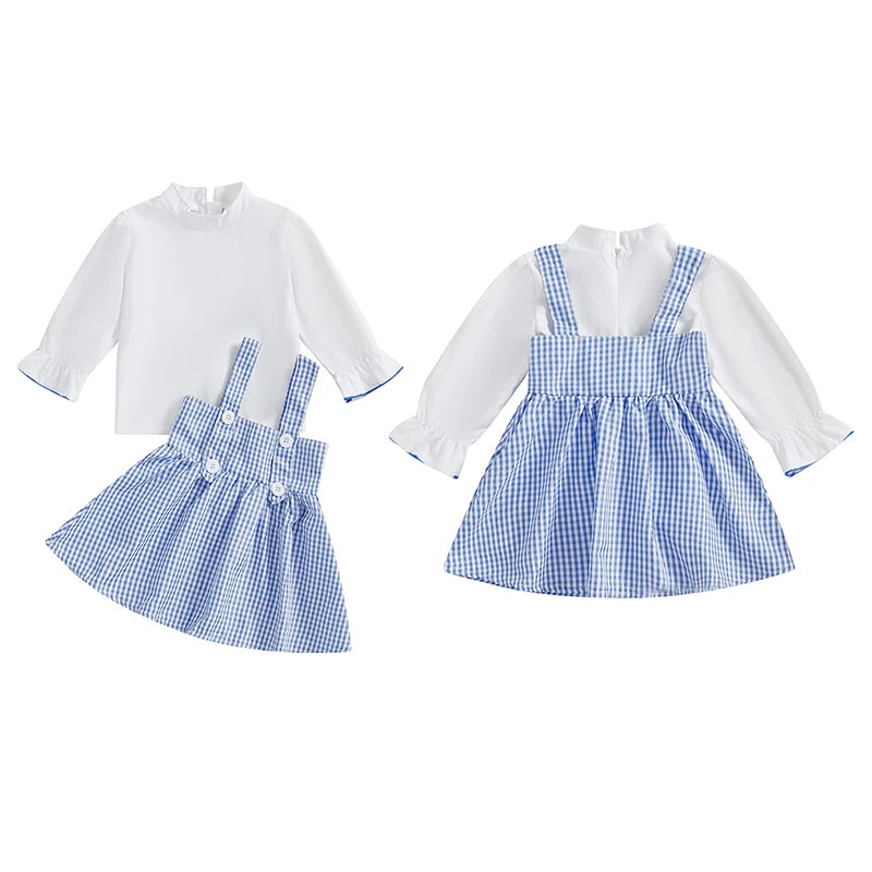 Lioraitiin 1-6Y Kids Girls 2 Piece Outfit, Long Sleeve T-shirt with