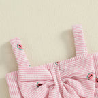Baby Girl Romper Loose Fit Bow Design Watermelon Print Striped
