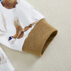 Lioraitiin Newborn Baby Boys Rompers Soft Bird Wheat Ear Pattern