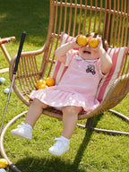 Lioraitiin Toddler Girl A Line Dress Plaid Print Lapel Short Sleeves