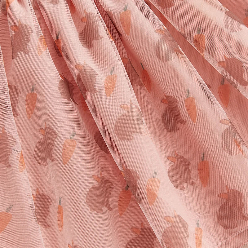 Lioraitiin Toddler Girls Easter Dress Rabbit Carrot Print Sleeveless