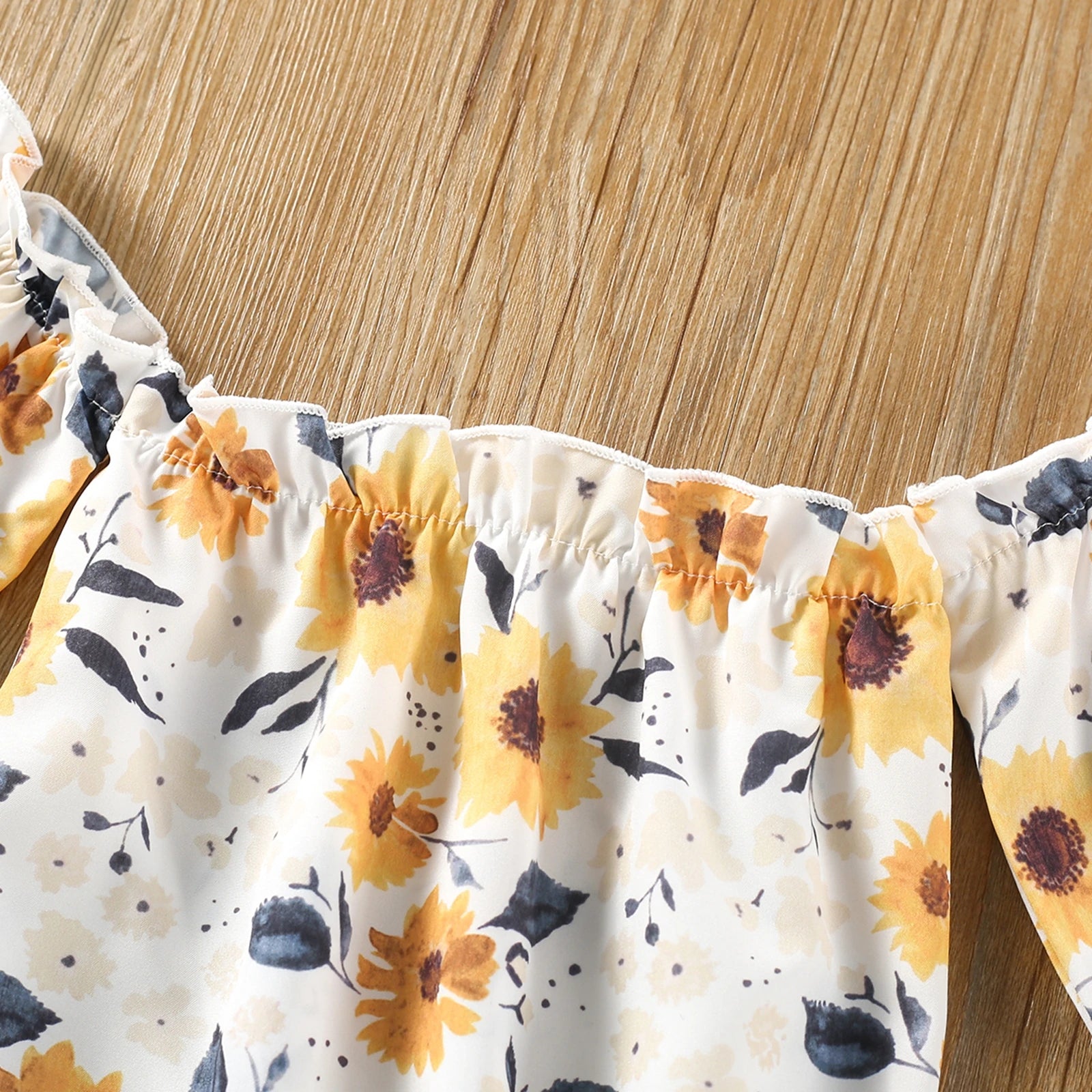 Lioraitiin 0-18M Newborn Baby Girl 2Pcs Fashion Yellow Sunflower