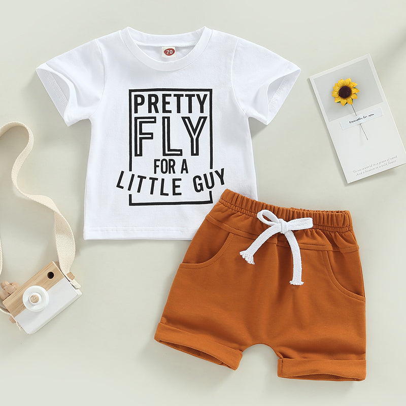 Lioraitiin 0-3Years Toddler Boys Girl 2Pcs Sets Short Sleeve Letter