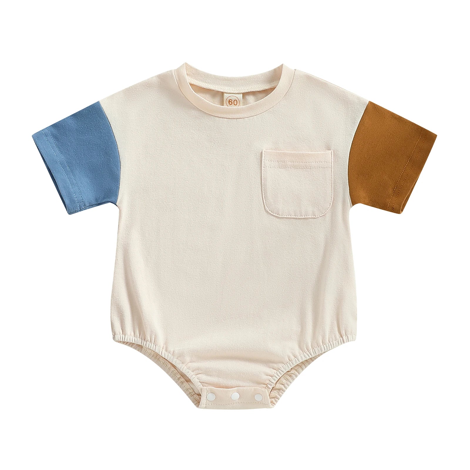 Lioraitiin 0-24M Kid Girl Boy Girl Bodysuit Short Sleeve Round Neck