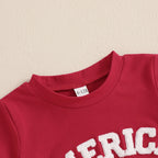 Lioraitiin Toddler Boy 4th of July Outfit Letter Embroidery Short