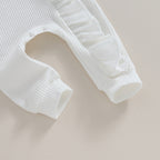 Lioraitiin 0-12M Newborn Infant Baby Girl Ruffle Zipper Romper Long