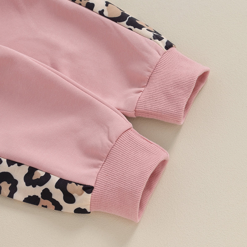 Lioraitiin 0-3Y Newborn Baby Girls Set Letter & Leopard Print Long
