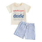 Lioraitiin Toddler Baby Boys Patriotic 4th of July Outfit Letter