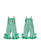 Lioraitiin ï»¿Little Girls Overalls Adorable Duck Embroidery Striped
