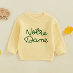 Lioraitiin 2 Colors Toddler Kids Baby Boys Sweater Letter Embroidery