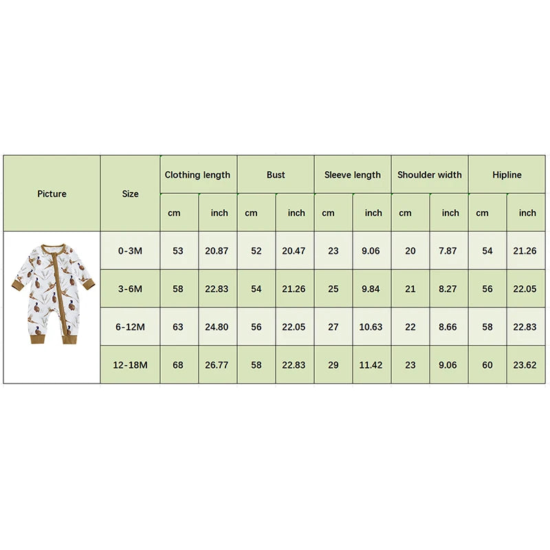 Lioraitiin Newborn Baby Boys Rompers Soft Bird Wheat Ear Pattern