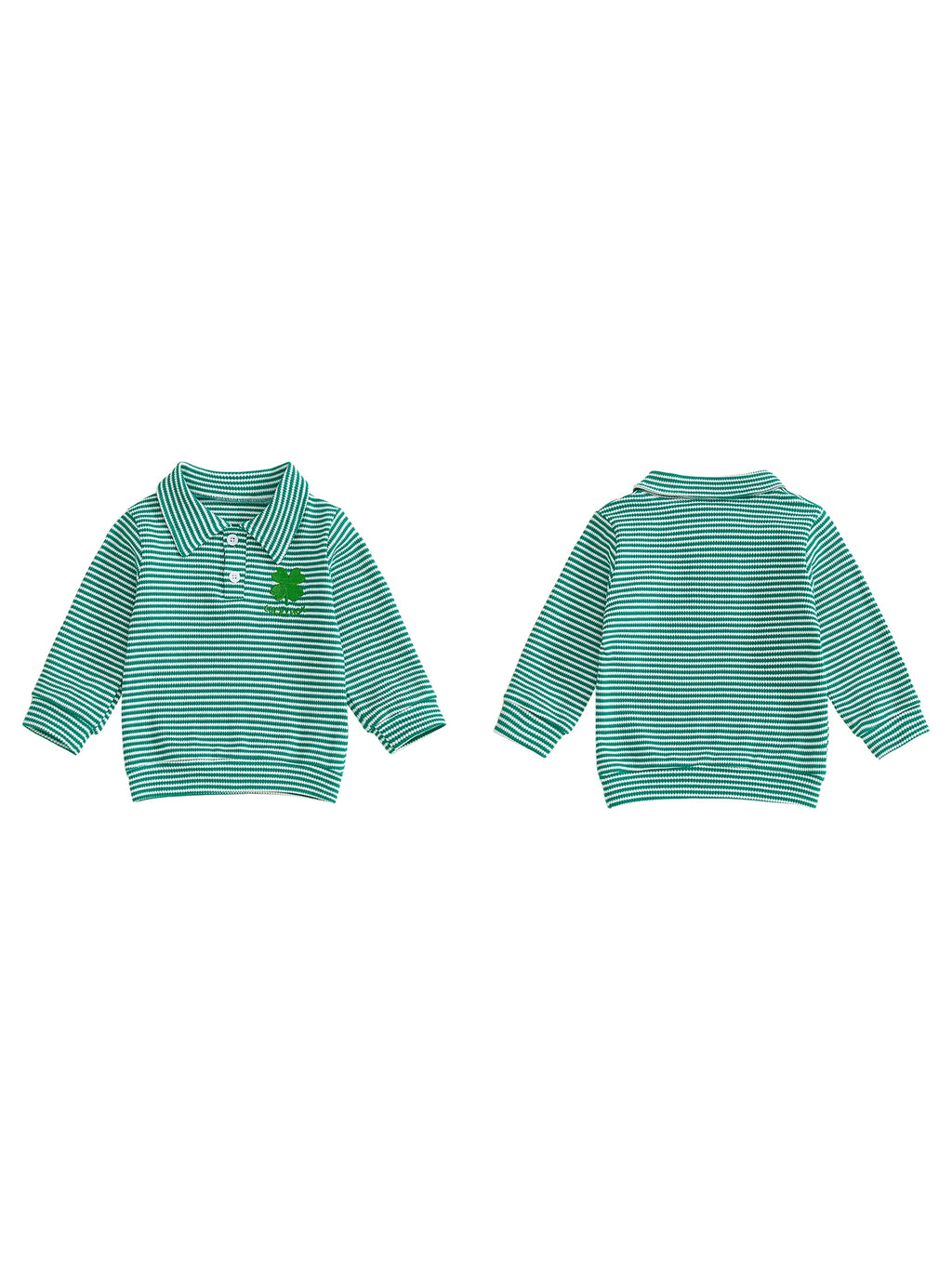 Lioraitiin Toddler Little Boy Irish Sweatshirt Striped Clover Letter