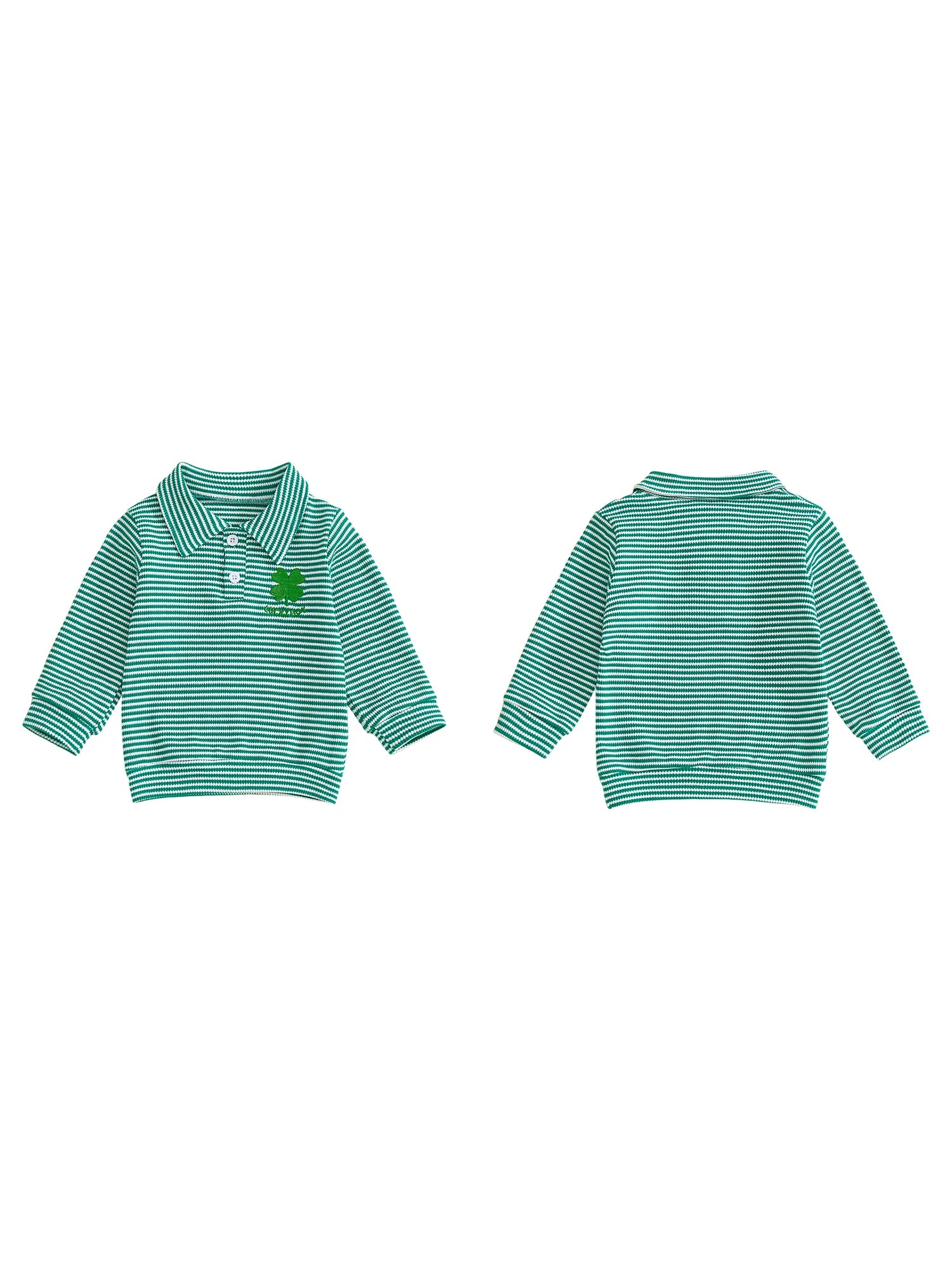 Lioraitiin Toddler Little Boy Irish Sweatshirt Striped Clover Letter