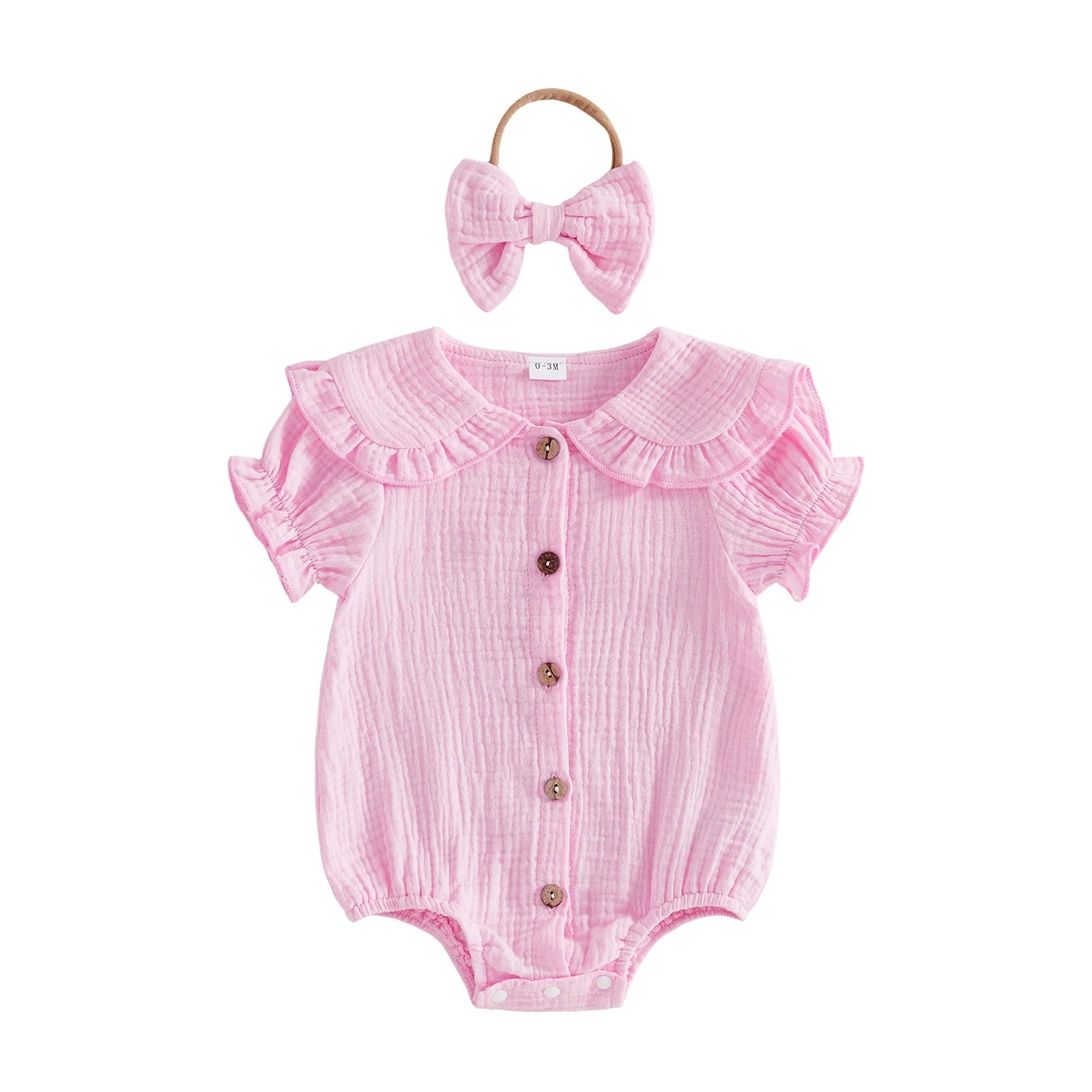 Lioraitiin Baby Girls 2 Piece Outfits Adorable Solid Color Short