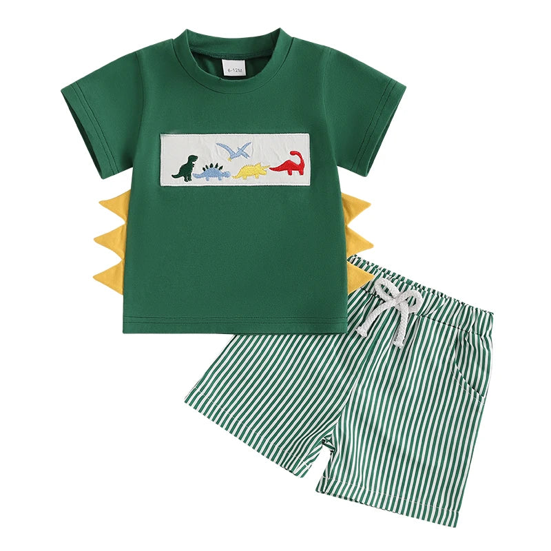 Lioraitiin Toddler Baby Boy Shorts Set Whale/Dinosaur/Turtle Short