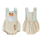 Lioraitiin 0-18M Baby Boys Girls Easter Romper Overalls Rabbit Carrot