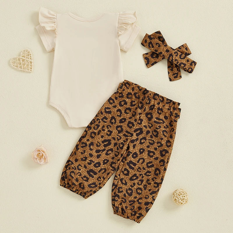 Lioraitiin Baby Girls Outfits Short Sleeve Letter Print Romper with