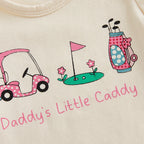 Lioraitiin Baby Girls Outfit Golf Print Short Sleeves Romper and