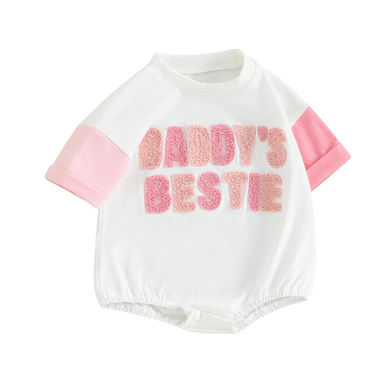 Lioraitiin Newborn Baby Girl Romper Daddy s Girl Embroidery Romper