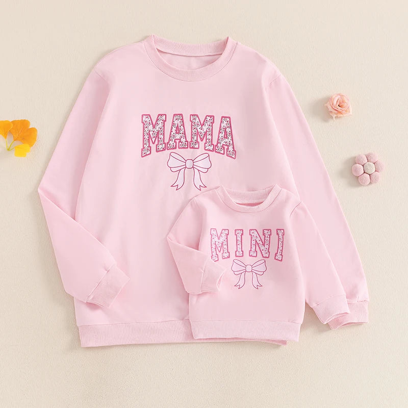 Family Matching Sweatshirt Parent-child Long Sleeve Crewneck Letter
