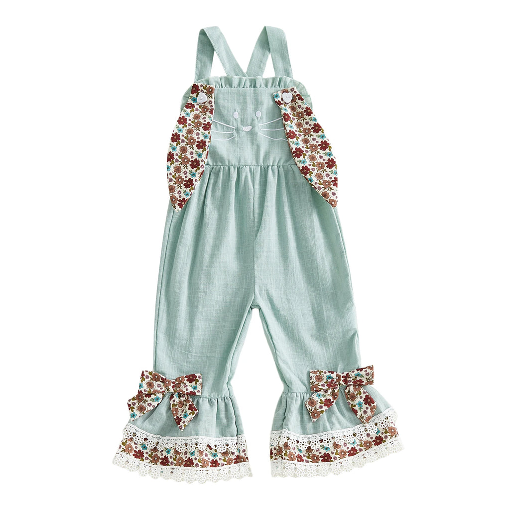 Lioraitiin Toddler Baby Girl Easter Romper Adorable Bunny Themed
