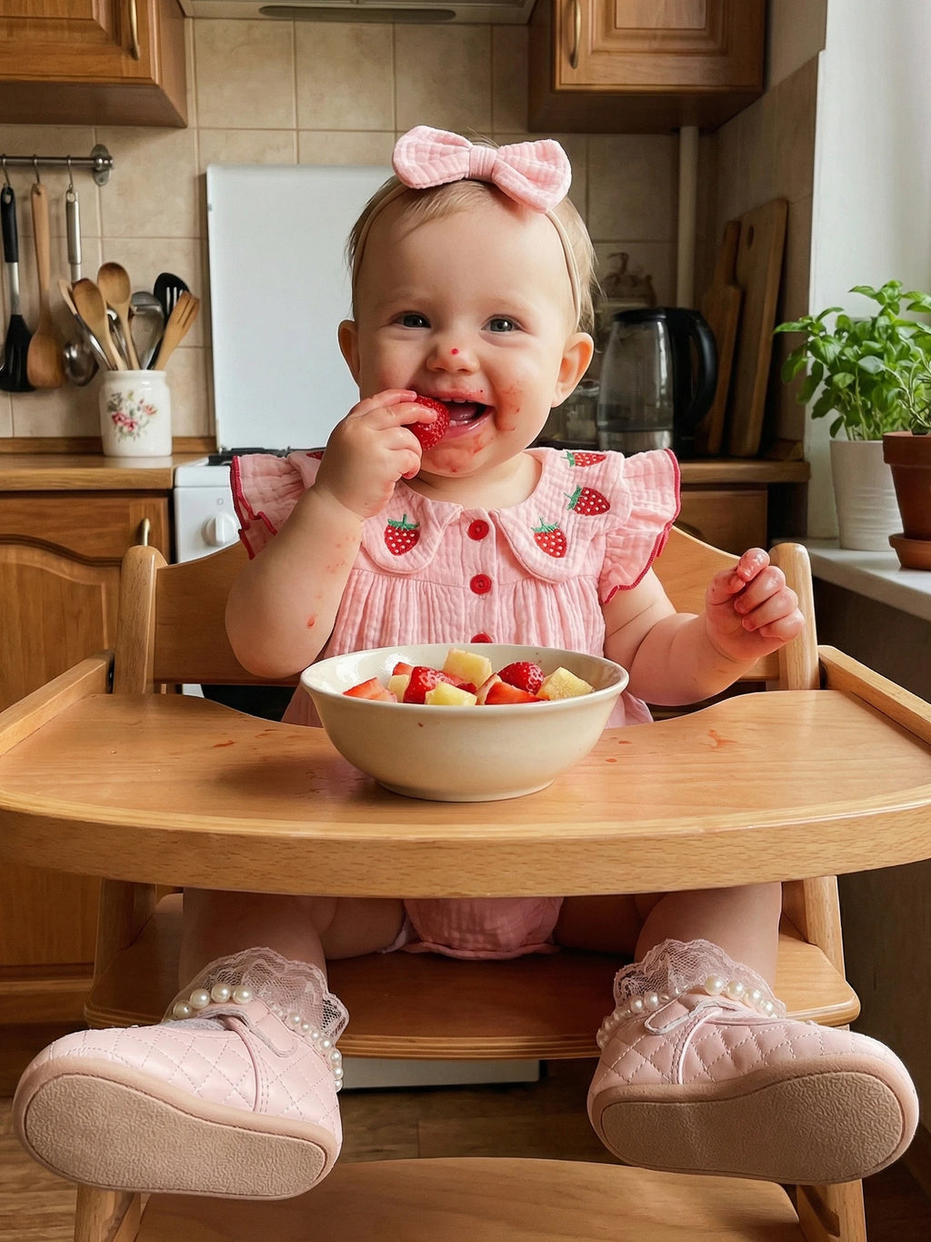 Baby Girls 2 Piece Outfits Adorable Strawberry Embroidery Flying