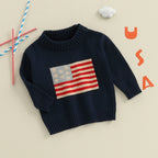 Lioraitiin Kids Baby Girls Boys 4th of July Sweater US Flag Pattern
