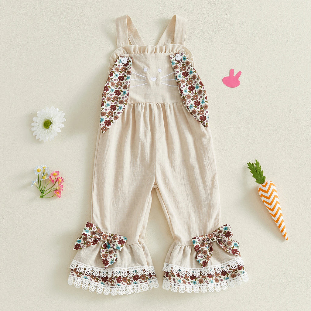 Lioraitiin Toddler Baby Girl Easter Romper Adorable Bunny Themed