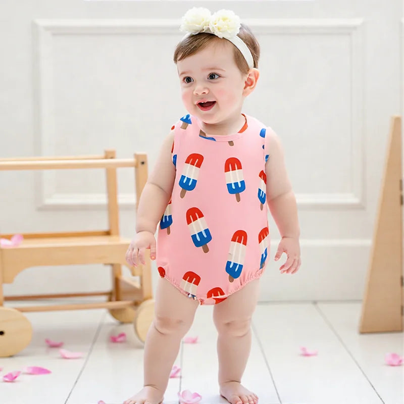 Lioraitiin Newborn Baby Boys Fourth of July Romper for Girls Cute