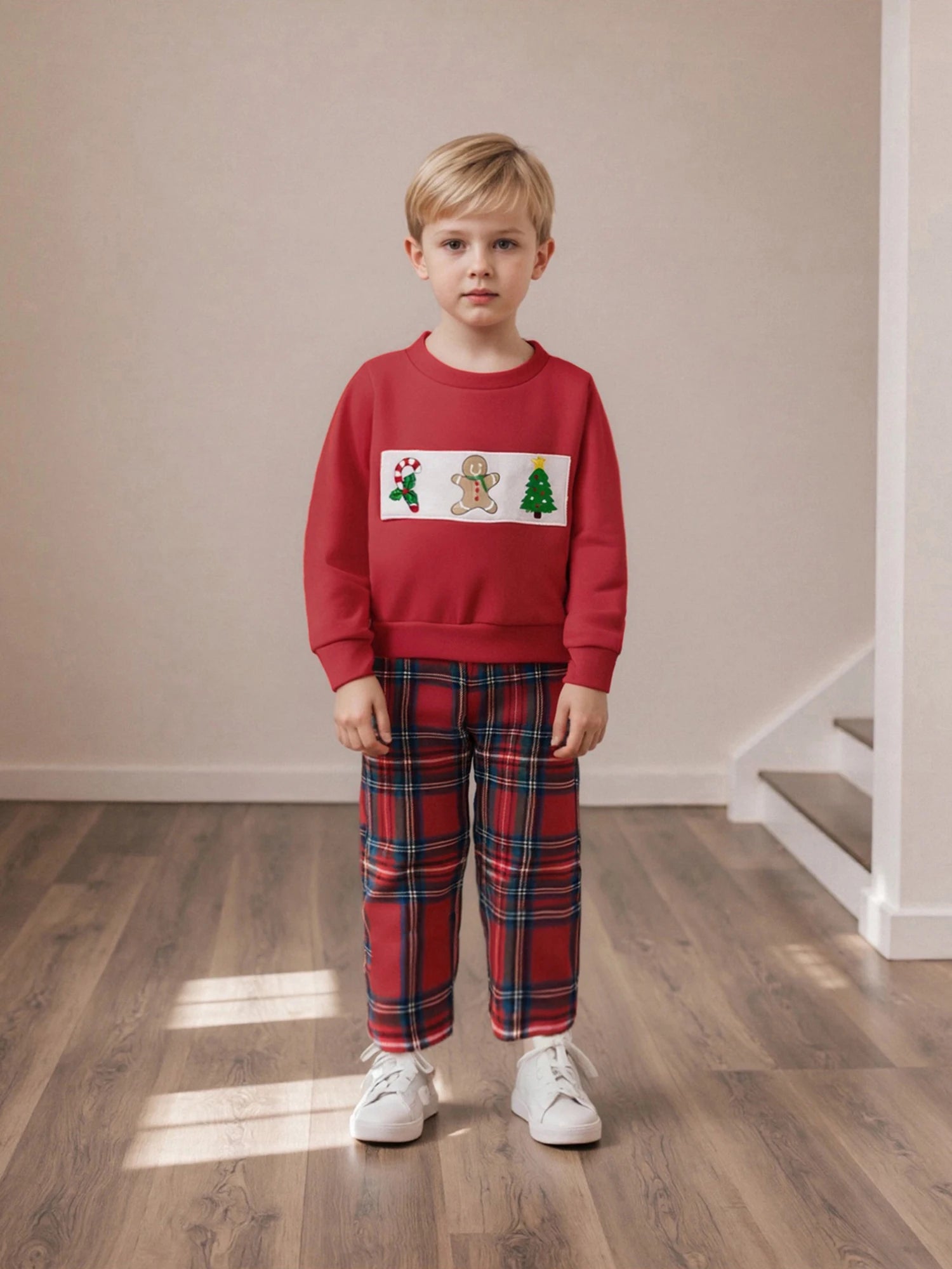 Toddler Baby Girls Boys Christmas Outfits Santa Claus Candy Print