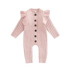 Lioraitiin 0-18M Baby Girl’s Knitted Long Sleeve Jumpsuit Fashion