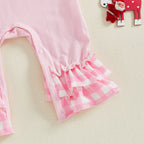 Lioraitiin Baby Girl Christmas Romper Long Sleeve Doll Collar