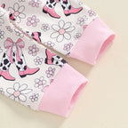 Lioraitiin Baby Girls 2Pcs Outfit, Flower Boots Print Long Sleeve