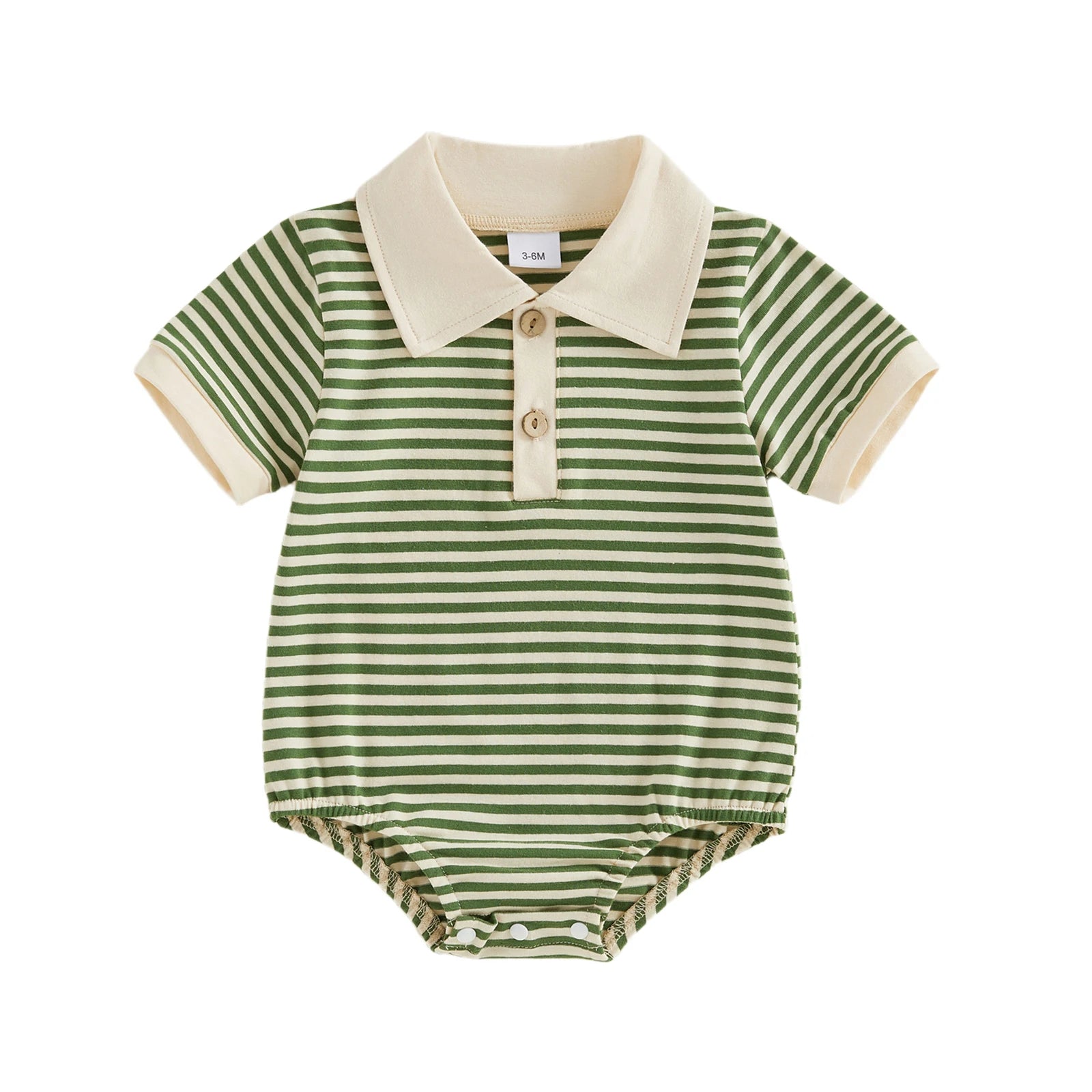 Lioraitiin Baby Boy Romper Fashionable Contrast Color Striped Short