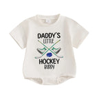 Lioraitiin Toddler Baby Boys Girls Rompers Letter Hockey Print Round