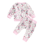 Lioraitiin Baby Girls 2Pcs Outfit, Flower Boots Print Long Sleeve