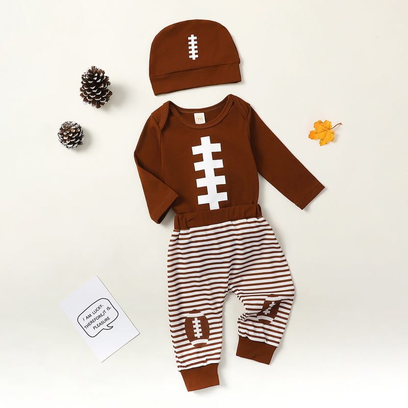 Lioraitiin 0-18M Baby Boy Girl Football Outfit Long Sleeve Sweatshirt