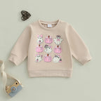 Lioraitiin Toddler Girls Halloween Sweatshirt Ghost Pumpkin Print