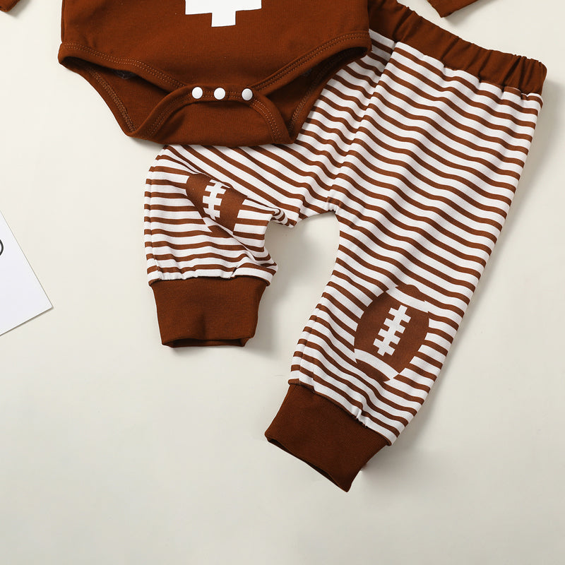 Lioraitiin 0-18M Baby Boy Girl Football Outfit Long Sleeve Sweatshirt