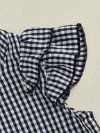Lioraitiin Toddler Baby Girls Plaid Outfit Fashionable Cute Flying