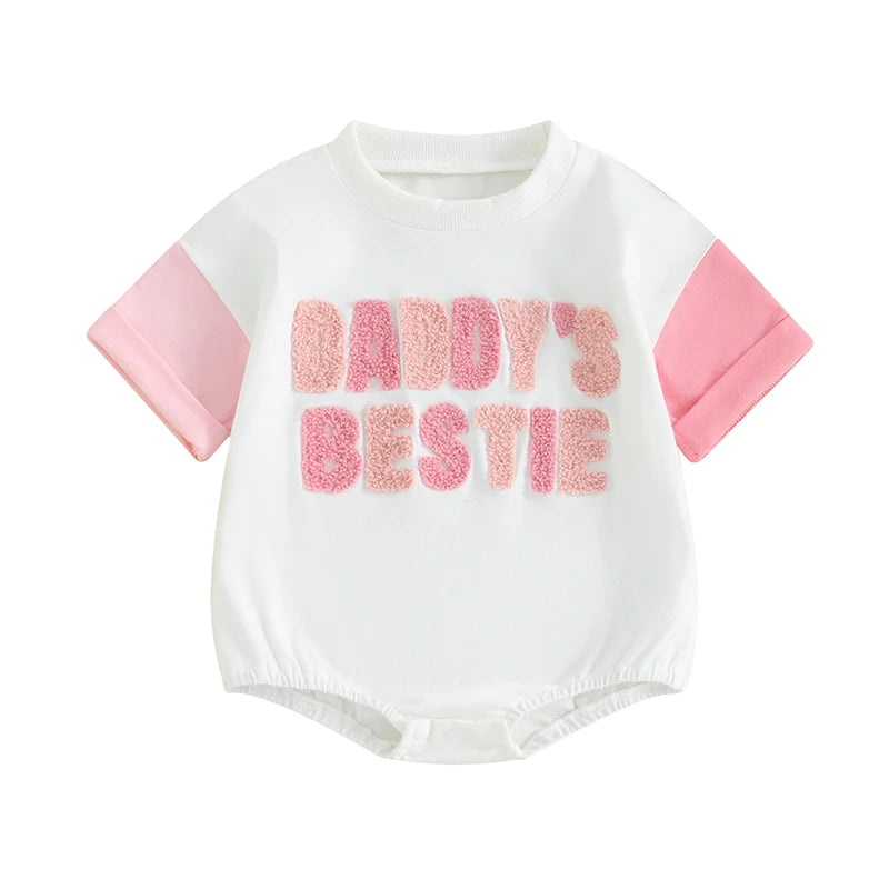 Lioraitiin Newborn Baby Girl Romper Daddy s Girl Embroidery Romper