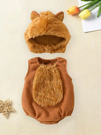 Lioraitiin Baby Boys Halloween Wolf Costume Plush Patchwork