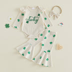 Lioraitiin Baby Girls Irish Day Outfits Long Sleeve O Neck Letter