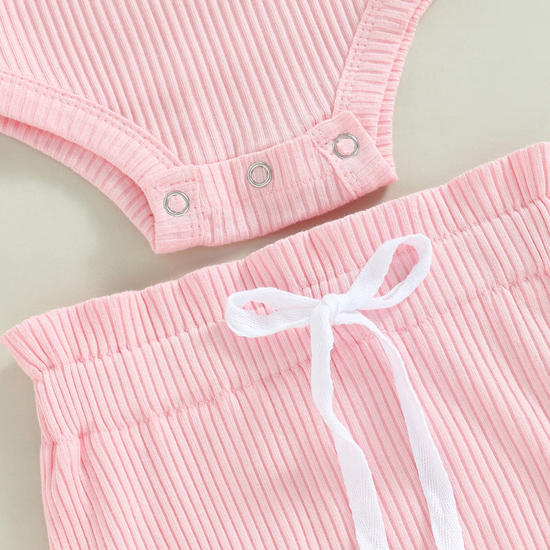 Lioraitiin 0-18M Toddler Girls 3Pcs Fly Sleeve Solid Romper Tops